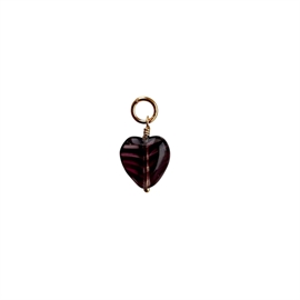 Pico French Heart Vedhæng - Balckberry Stripe